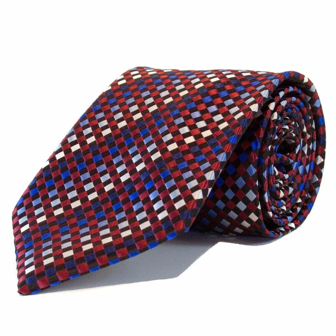 Blue Stripes Red Squares