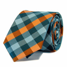 Light Blue & Orange Check